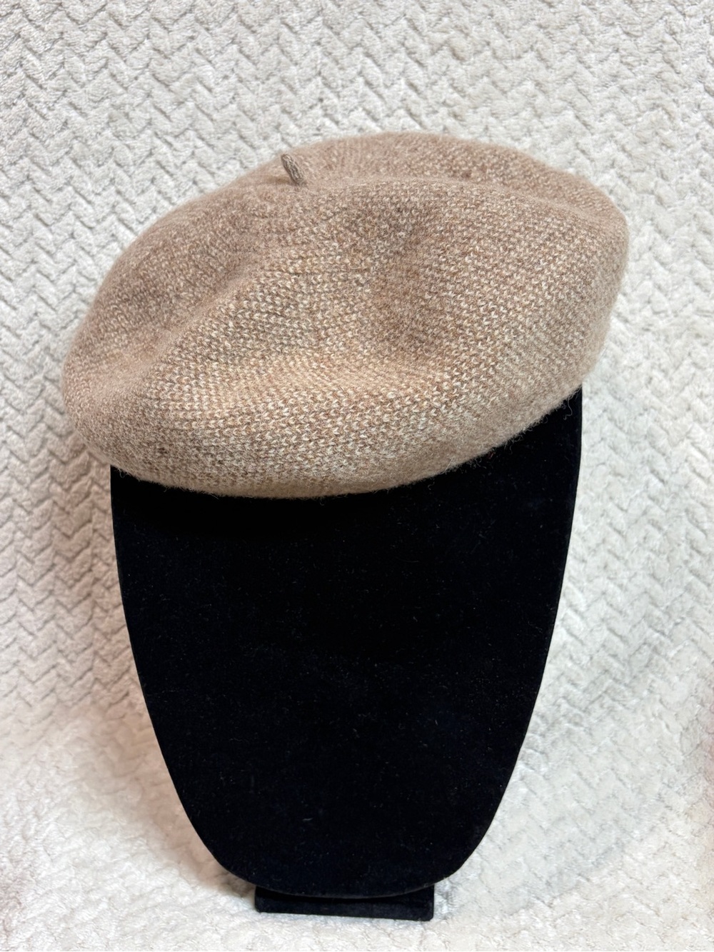 Zara Wool Beret Hat Tan Oatmeal Knit French Parisian Chic Preppy Academic S-M